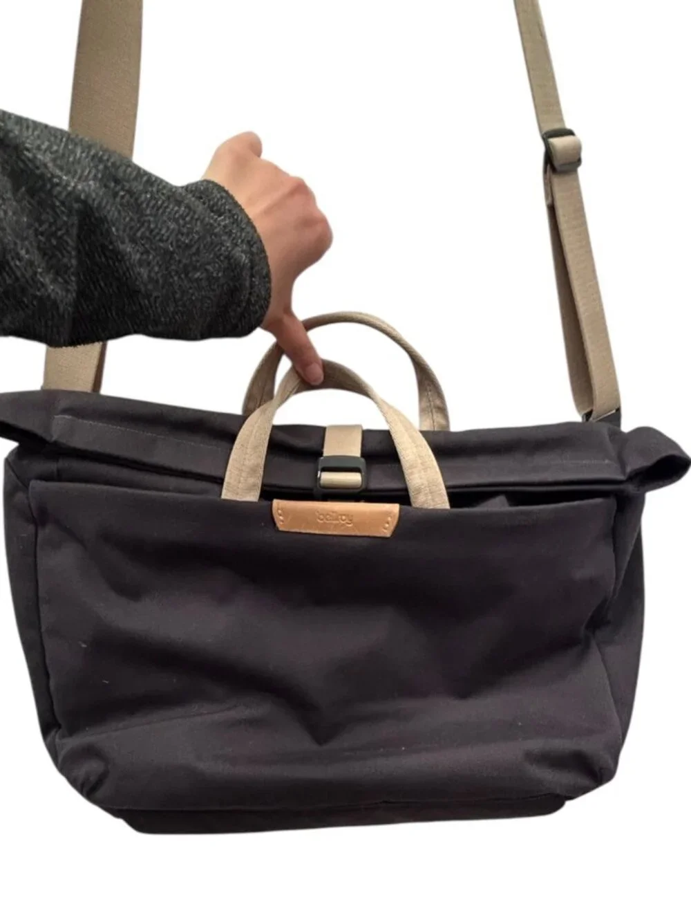 Bellroy Black Orange Canvas System Work Messenger Bag 18 x 13